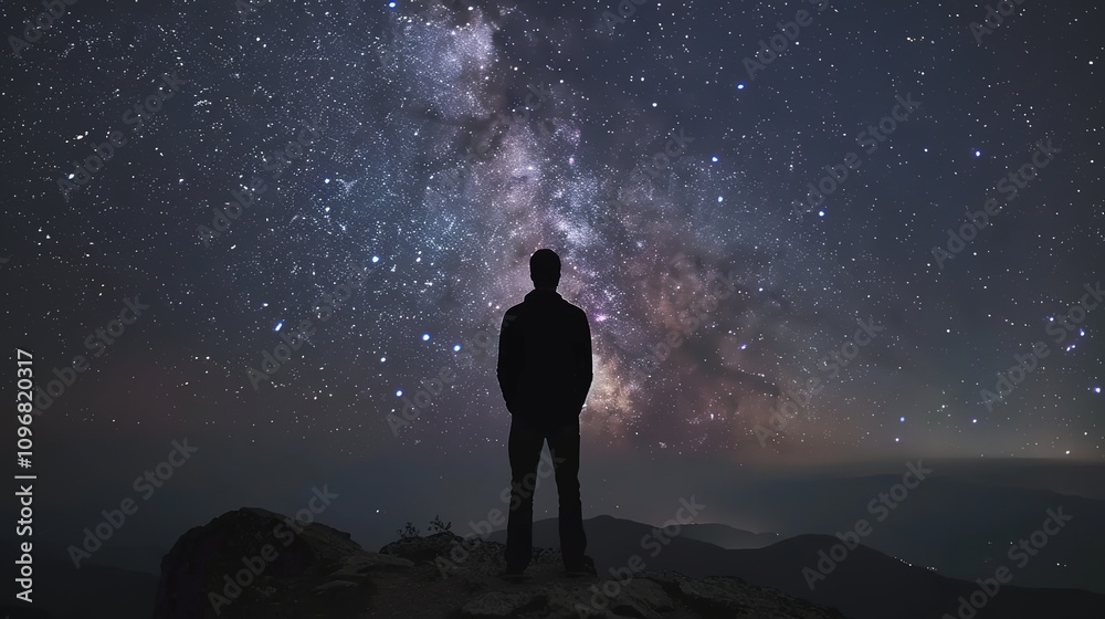 Fototapeta premium Starry_night_sky_milky_way_galaxy_with