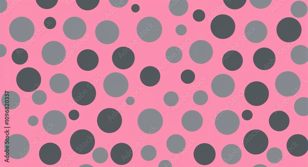 Gray Circle pattern hand drawn design on Pink background illustration Gray Circle pattern hand drawn design on Pink background illustration