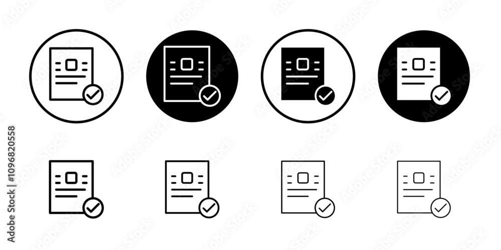 Document verification icon web design in vector Document verification icon web design in vector