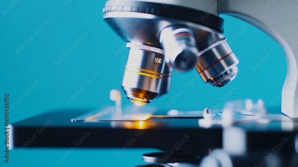 A microscope is focused on a small object A microscope is focused on a small object