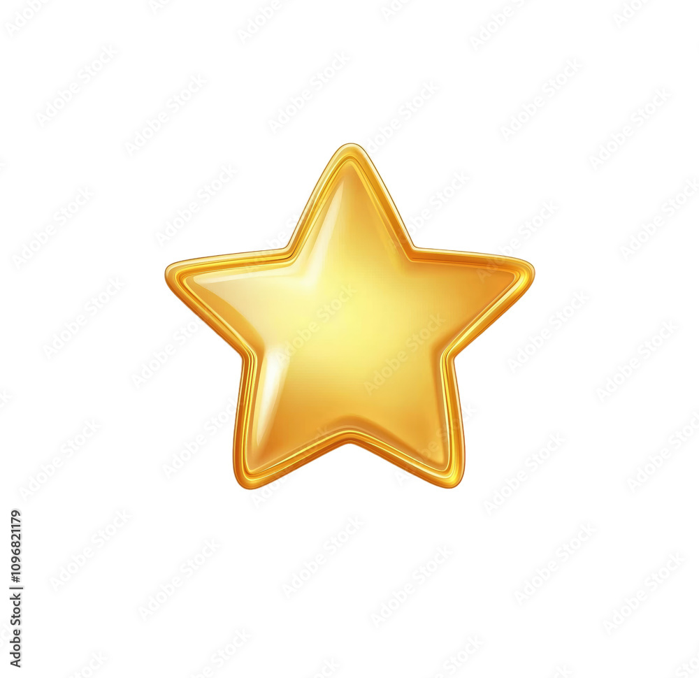 Fototapeta premium Bright 3D Five-Pointed Star Illustration for Festival Decorations, Card Designs, and Celebratory Themes with Vector Decorative Elements.