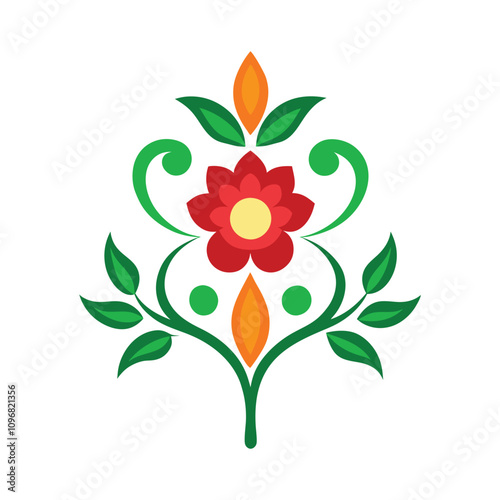 abstract floral design on white background 