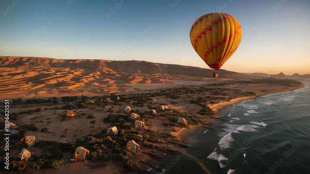 Adventure hot air balloon ride over stunning desert landscape unique accommodation experience travel enthusiasts scenic viewpoint Adventure hot air balloon ride over stunning desert landscape unique accommodation experience travel enthusiasts scenic viewpoint