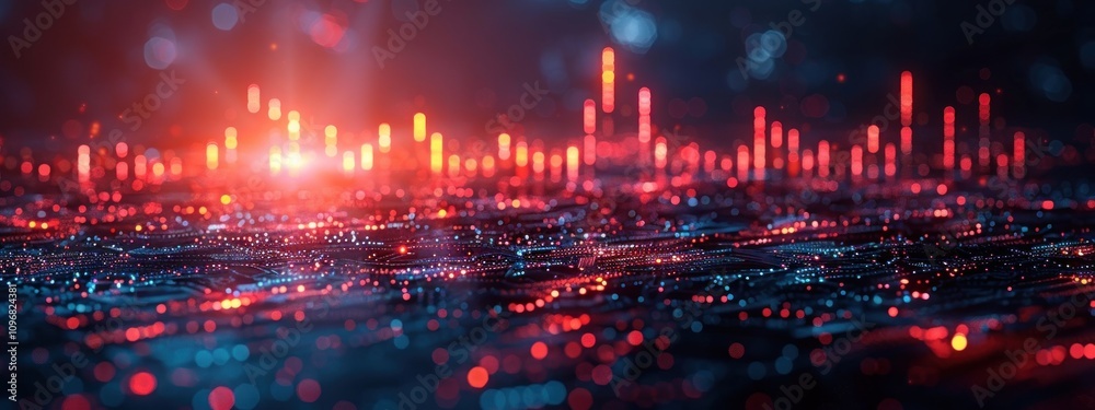Abstract Red and Blue Digital Network Abstract Red and Blue Digital Network