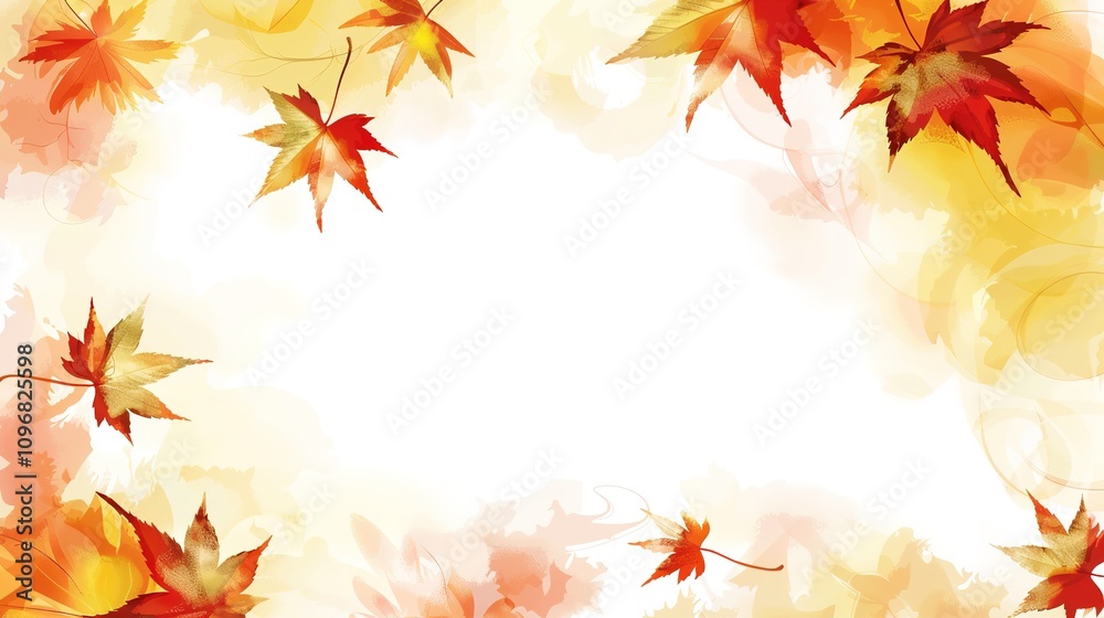 White Background Watercolor Leaf Frame - a delicate and artistic design. The soft watercolor leaves create an elegant and natural composition. White Background Watercolor Leaf Frame - a delicate and artistic design. The soft watercolor leaves create an elegant and natural composition.