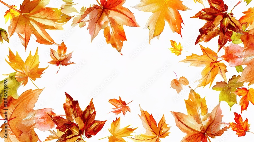 White Background Watercolor Leaf Frame - a delicate and artistic design. The soft watercolor leaves create an elegant and natural composition. White Background Watercolor Leaf Frame - a delicate and artistic design. The soft watercolor leaves create an elegant and natural composition.