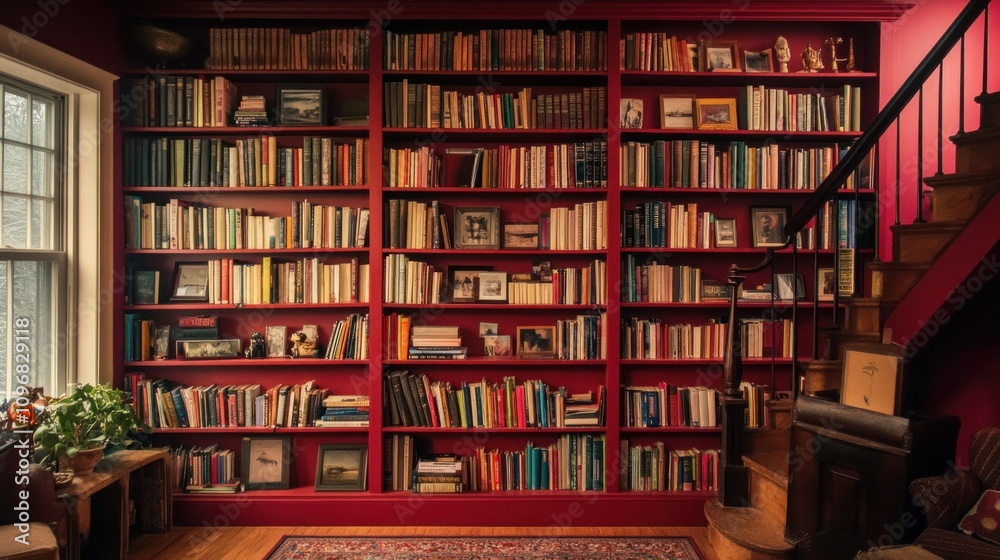Favorite books on a specially constructed bookshelf Favorite books on a specially constructed bookshelf