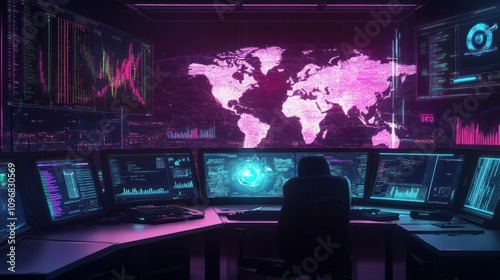  An intricate illustration of worldwide network security photo