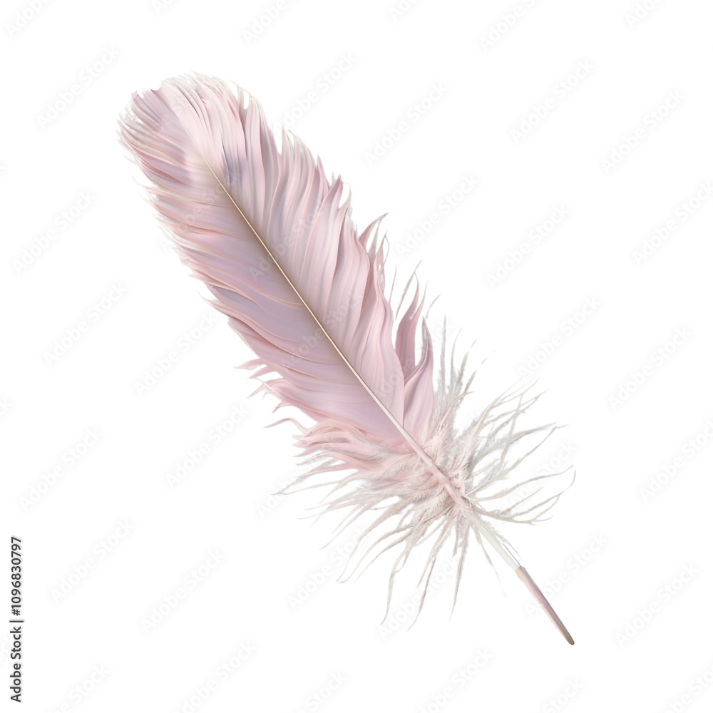 Fototapeta premium Delicate Pink Feather Isolated