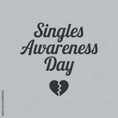 Singles Awareness Day graphic design featuring a broken heart photo