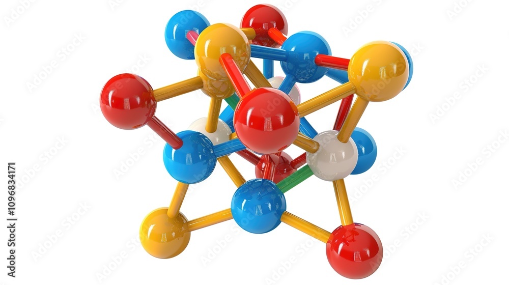 Obraz premium Abstract Molecular Structure Model - a futuristic and intricate visualization. The design showcases a scientific and modern concept with captivating details.