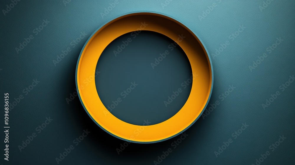 A circular design featuring a vibrant yellow rim against a dark background. A circular design featuring a vibrant yellow rim against a dark background.