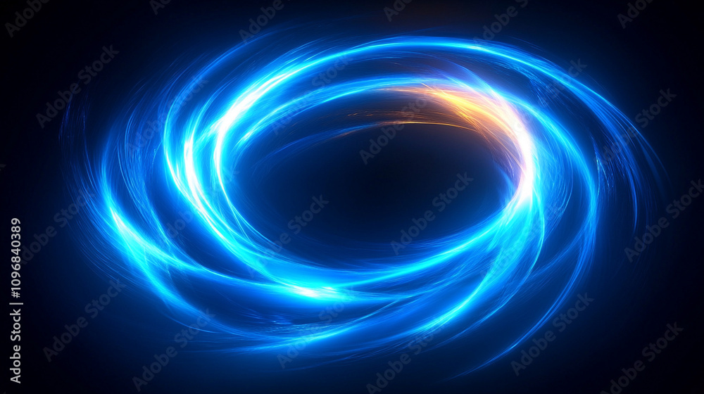 blue neon swirl creating dynamic, glowing lines with a curved flow symbolizing energy, motion, and digital transformation in a futuristic, high-tech environment blue neon swirl creating dynamic, glowing lines with a curved flow symbolizing energy, motion, and digital transformation in a futuristic, high-tech environment