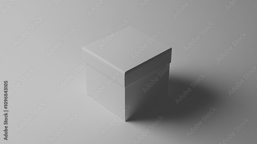 Blank White Gift Box Mockup: Minimalist Product Presentation Blank White Gift Box Mockup: Minimalist Product Presentation
