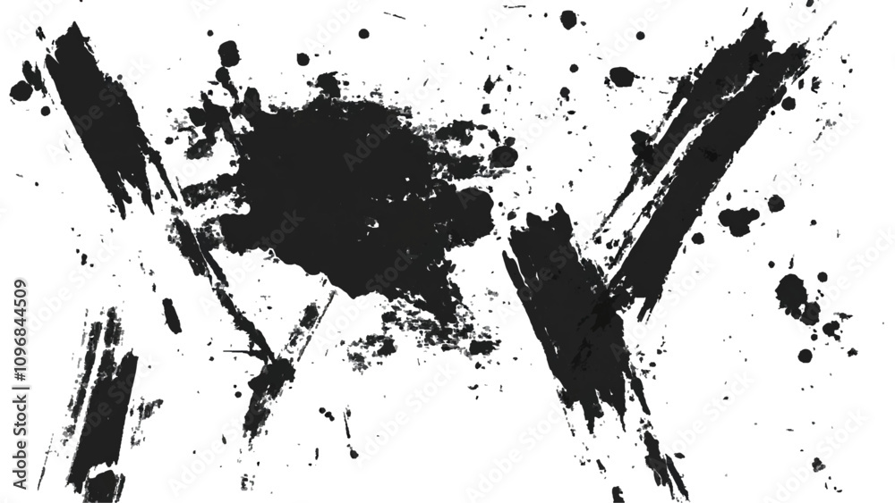 Vector black and white with grunge style, scratch and texture elements for design. abstract black and white brush strokes on a canvas with Black ink texture. Vector black and white with grunge style, scratch and texture elements for design. abstract black and white brush strokes on a canvas with Black ink texture.