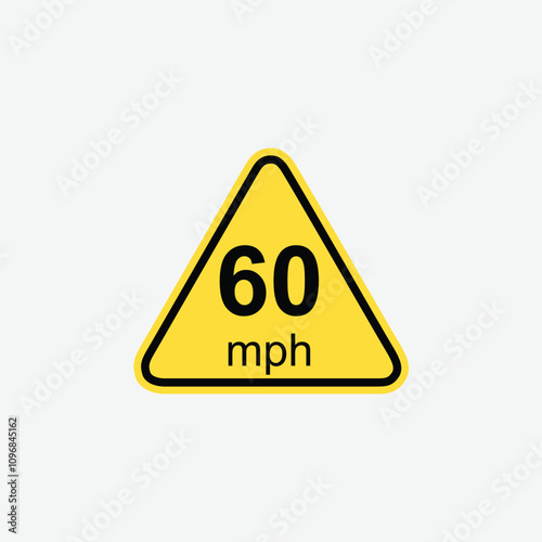 60mph speed limit sign road traffic icon sign flat style design photo