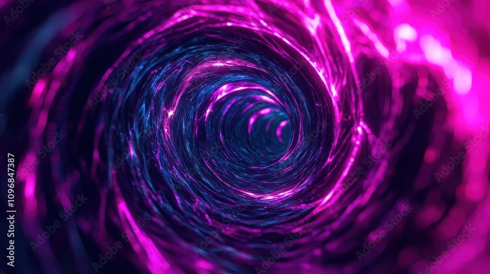 A swirling tunnel of vibrant purple and blue light, creating a mesmerizing illusion of depth and movement. A swirling tunnel of vibrant purple and blue light, creating a mesmerizing illusion of depth and movement.
