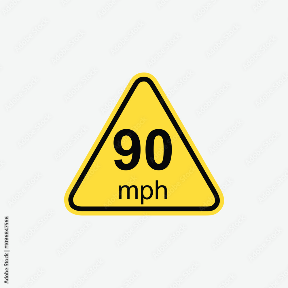 90mph speed limit sign road traffic icon sign flat style design 90mph speed limit sign road traffic icon sign flat style design