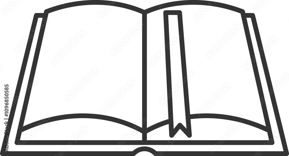 Open Book Icons with Bookmark Illustration Open Book Icons with Bookmark Illustration