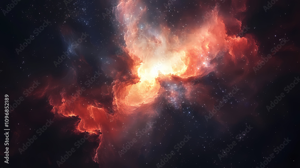 Abstract cosmic nebula with vibrant colors and starry texture. Infinite Starry Patterns. Illustration Abstract cosmic nebula with vibrant colors and starry texture. Infinite Starry Patterns. Illustration