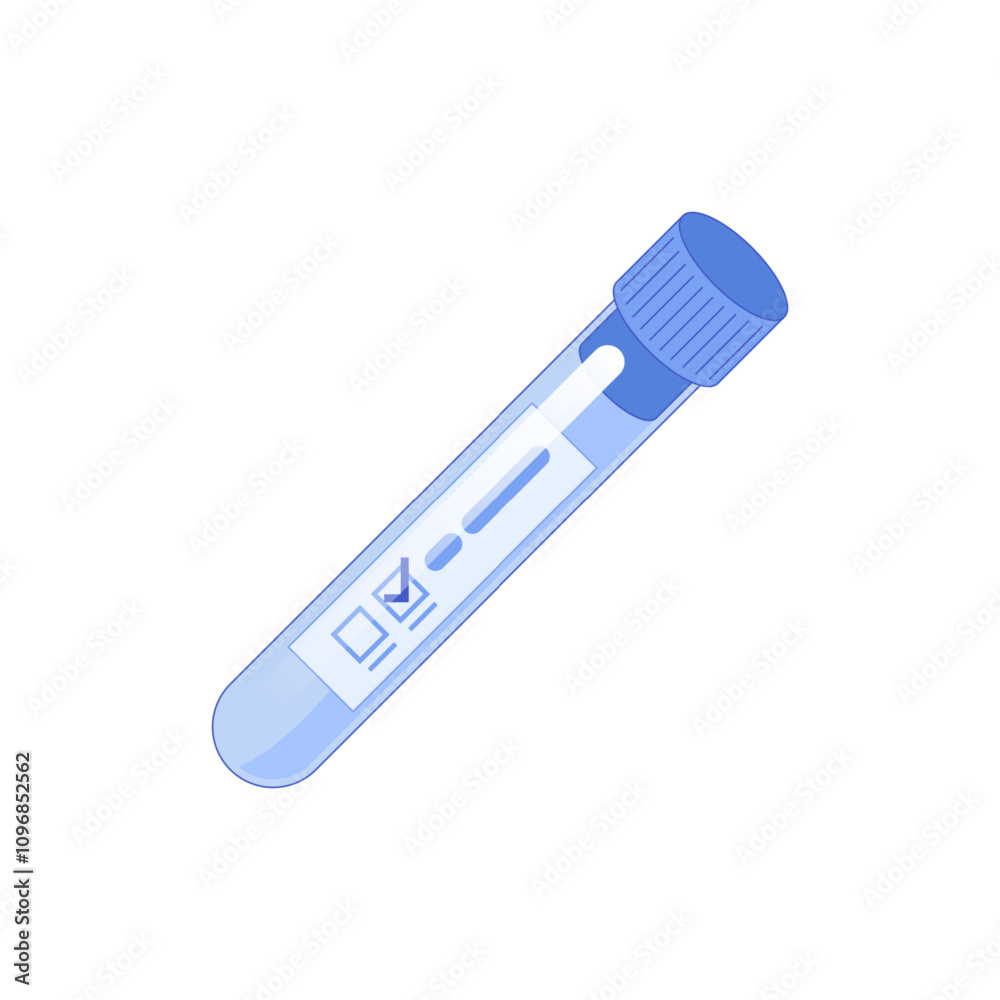 Vaccination testing equipment. Test tube. Vector illustration isolated on white background Vaccination testing equipment. Test tube. Vector illustration isolated on white background