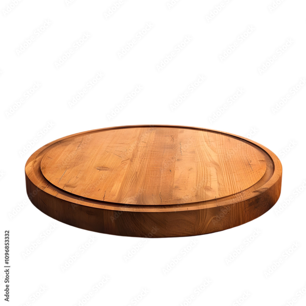 Round wood podium for product display isolated on transparent background Round wood podium for product display isolated on transparent background