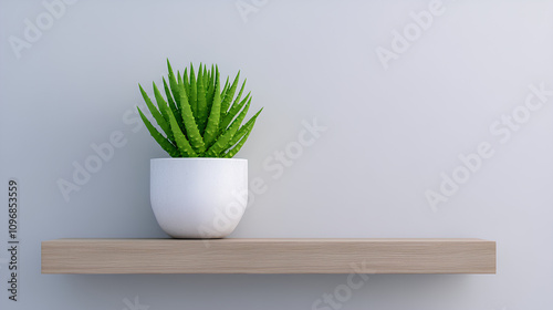 Minimalist White Frame with Dry Twigs in Vase on Shelf
