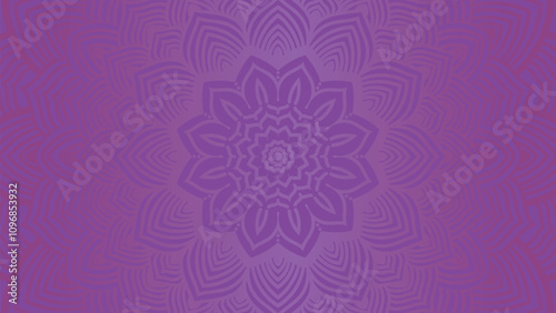 Round mandala on dreamy peach fuzz gradient background. Translucent mesh pattern in the form of a mandala. Mandala with floral patterns.Gradient background with round mandala.Vishal 