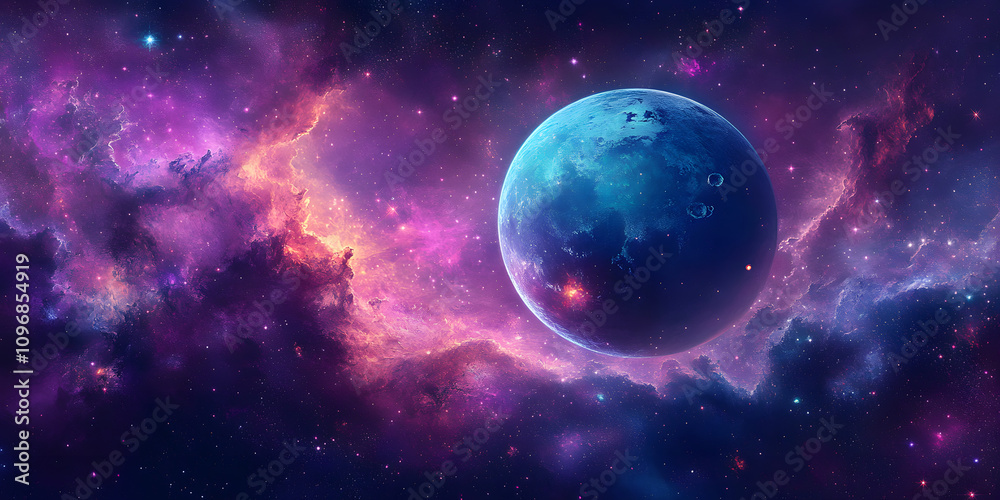 Naklejka premium Galáxia e exploração espacial
