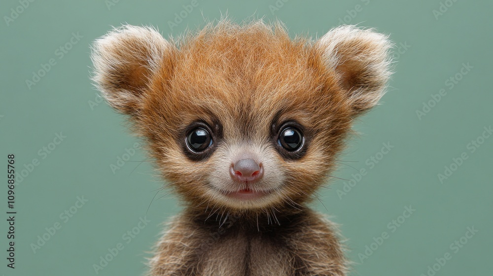 Obraz premium Adorable Red Panda Cub Portrait: A Captivating Close-Up