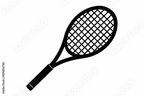 Tennis racket vector icon, Tennis racket silhouette vector, Tennis icon