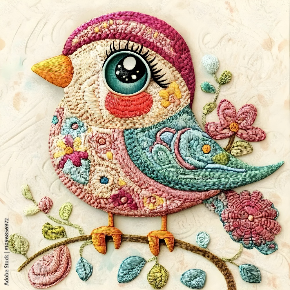 Obraz premium Adorable embroidery clipart