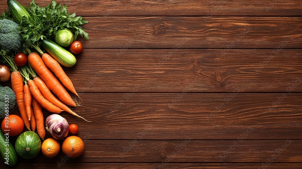 Fresh and Colorful Vegetables and Fruits Displayed on Rustic Wooden Surface Creating a Natural and Wholesome Food Background for Nutrition and Healthy Eating Concept Fresh and Colorful Vegetables and Fruits Displayed on Rustic Wooden Surface Creating a Natural and Wholesome Food Background for Nutrition and Healthy Eating Concept