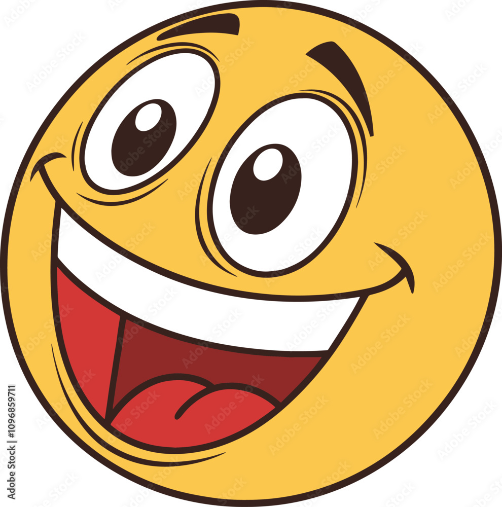 Fototapeta premium happy emoji, Rendering happy emoji isolated on white background