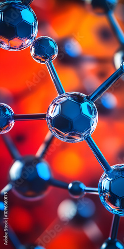 Estrutura molecular em um fundo colorido