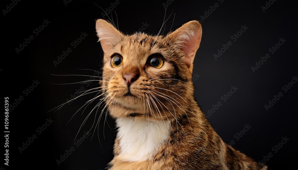 Сlose up portrait of a cat on a black background Сlose up portrait of a cat on a black background