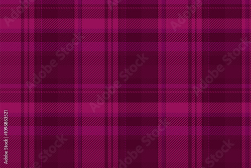 Sketch fabric tartan textile, cute seamless vector check. Coloured pattern texture background plaid in pink and dark colors.