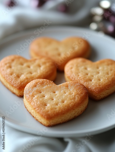 A macro shot of a heart-shaped cookie