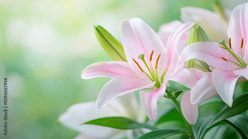 Fototapeta premium Beautiful flowers, soft pastel colors, dept of field