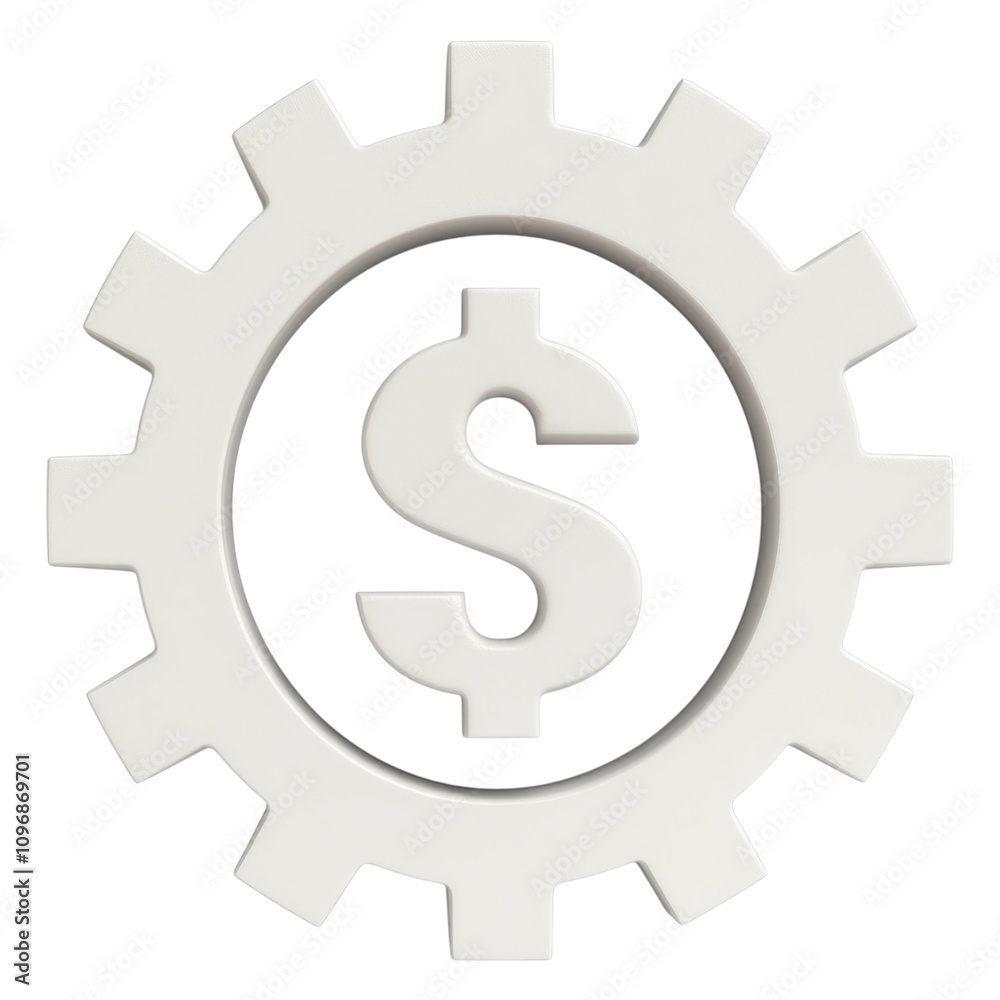 A white dollar sign inside a gear symbolizing the integration of finance and industry. A white dollar sign inside a gear symbolizing the integration of finance and industry.
