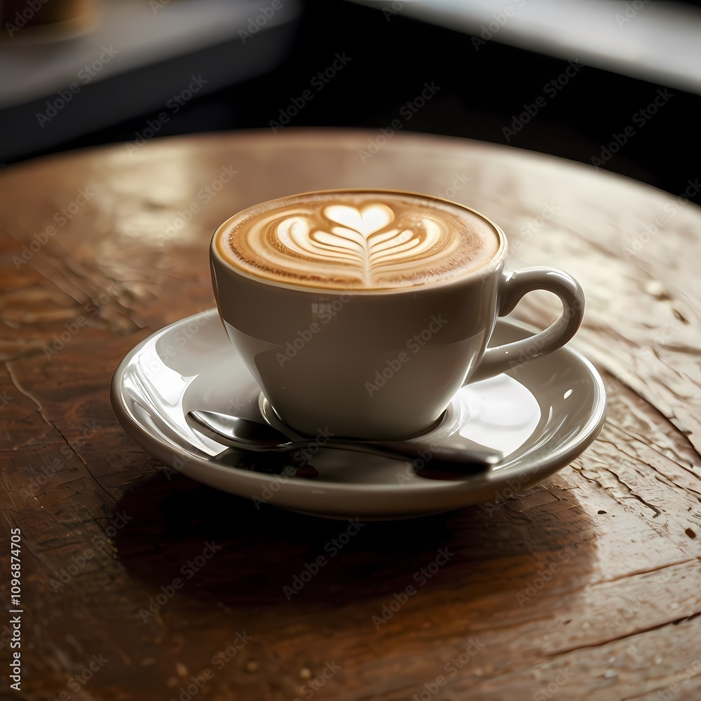 Latte Art and Cozy Ambiance in a Rustic and Warm Café Setting
Latte Art and Cozy Ambiance in a Rustic and Warm Café Setting