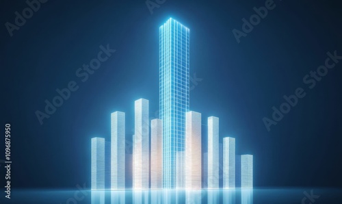 Neon-lit cityscape, futuristic skyscrapers.