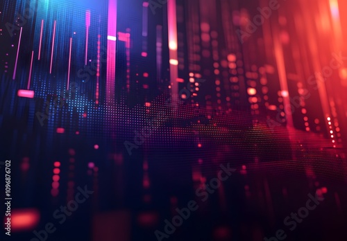 Abstract background with sound wave, audio spectrum, and bar graph of a music equalizer for advertising poster design, business data,