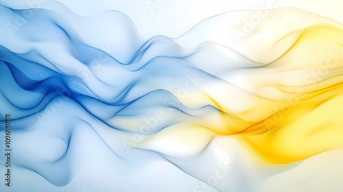 Digital technology blue and yellow gradient lines flow abstract illustration poster background