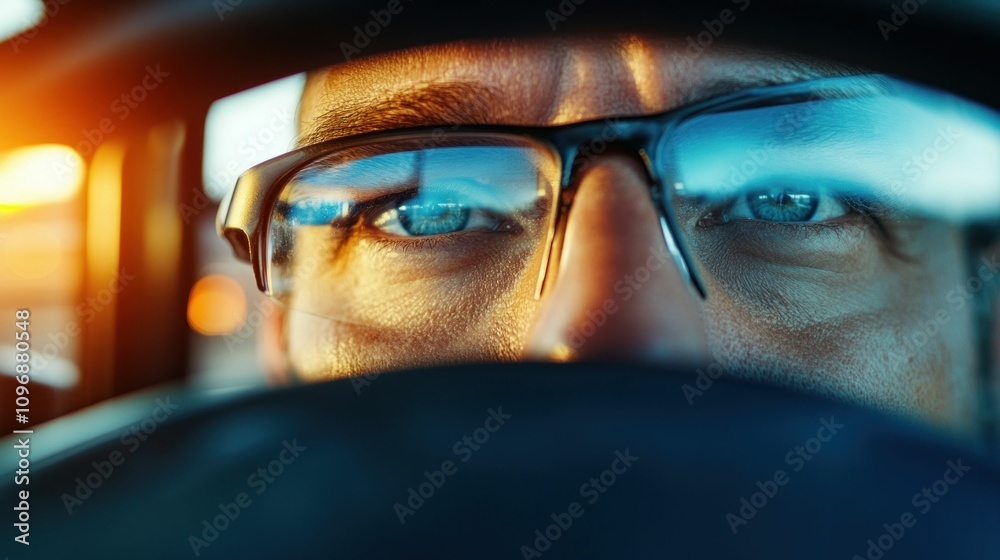 Close-Up of Eyes Focused on Driving Close-Up of Eyes Focused on Driving