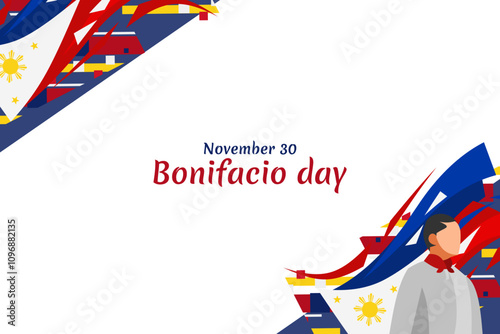 November 30, Happy Bonifacio Day vector illustration. Suitable for greeting card, poster and banner.