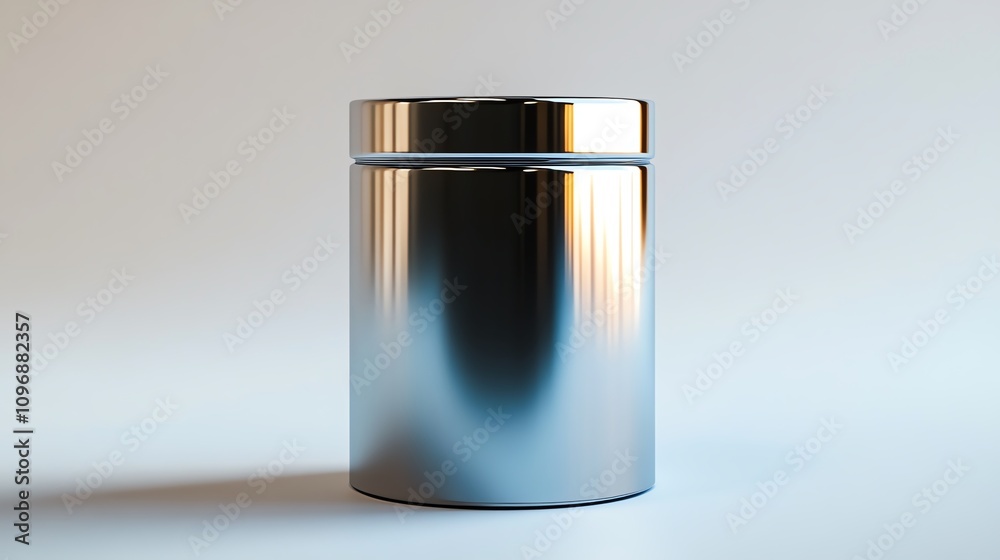 Shiny metallic container for beverages. Shiny metallic container for beverages.