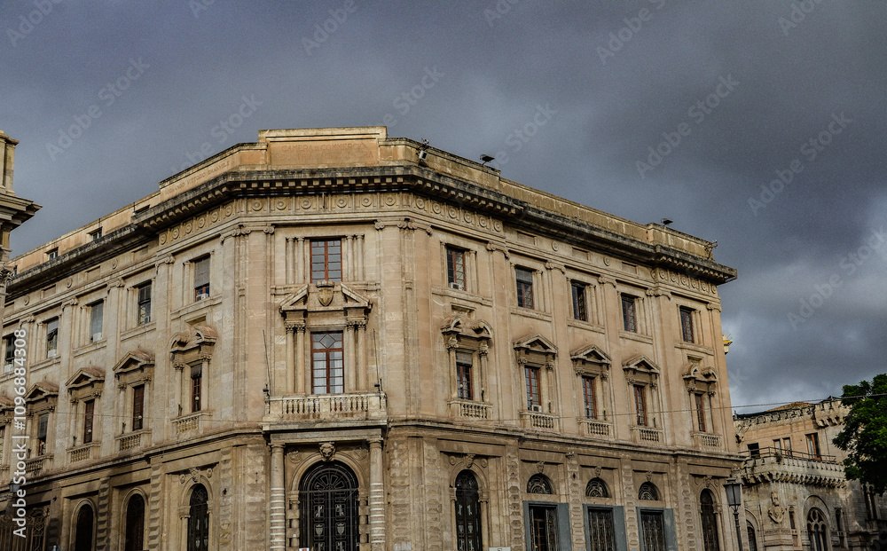 Obraz premium Historic buildings on Via Etnea, one of the most beautiful streets in Catania