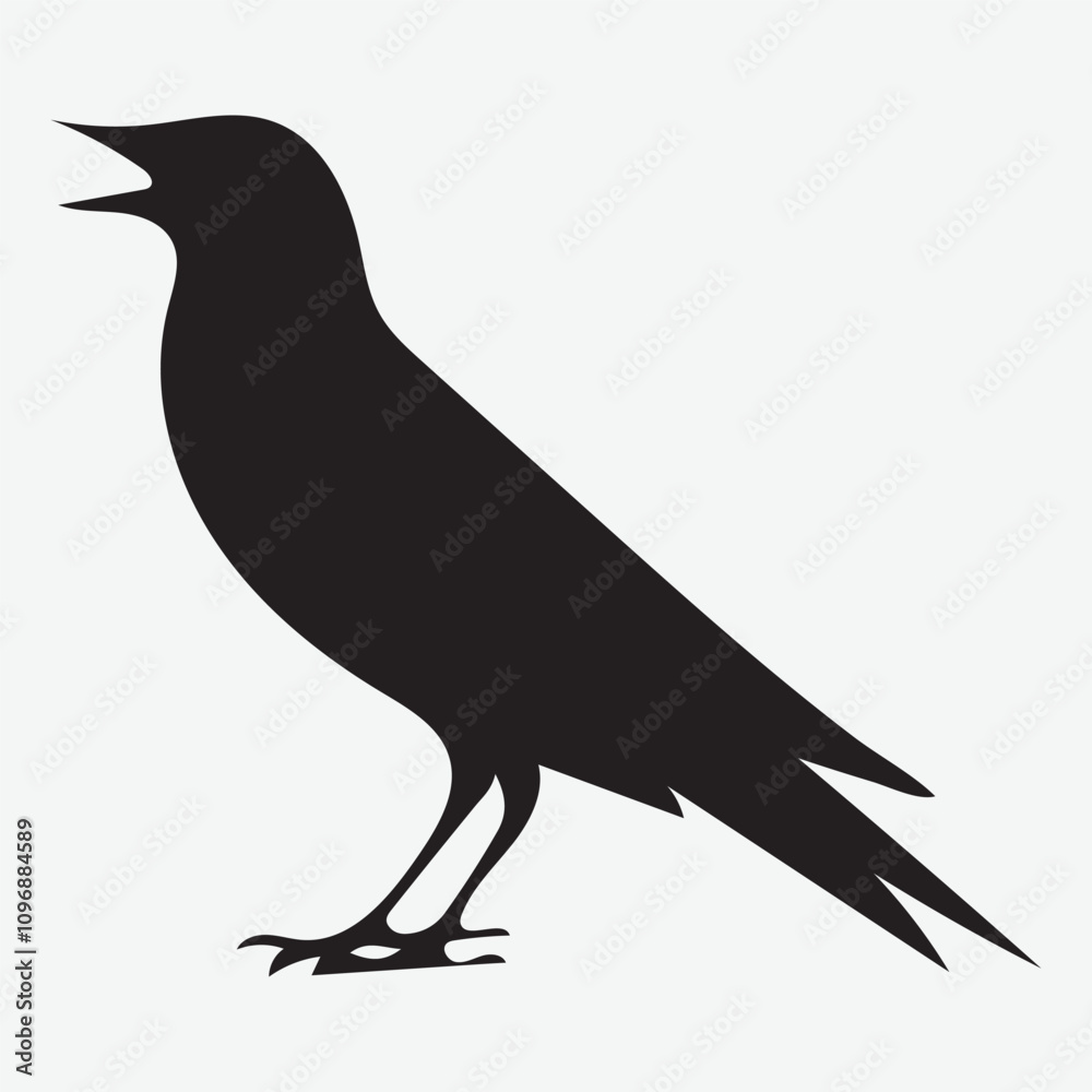 Fototapeta premium Finch bird silhouette vector illustration 