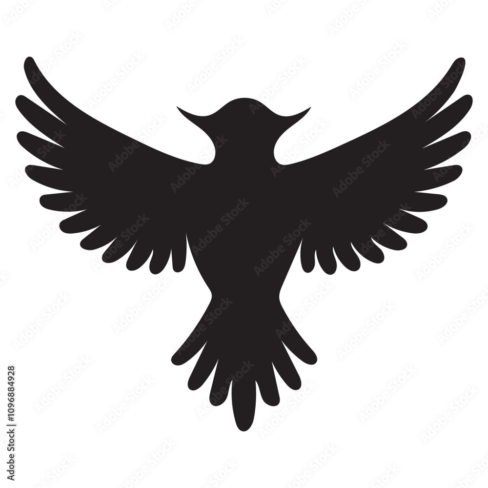 Obraz premium Flying bird branch silhouette illustration 